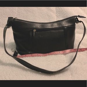 Genuine Leather Black Sol Shoulder Bag